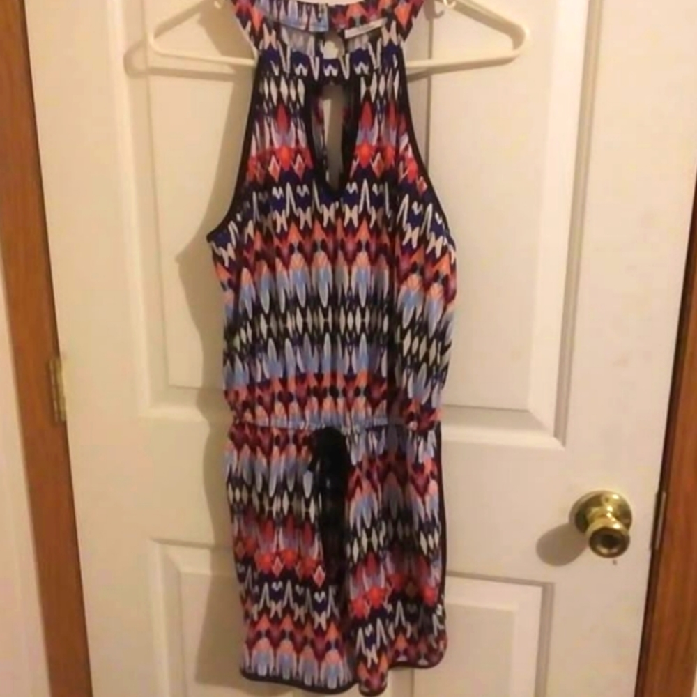 Multicolor halter top romper